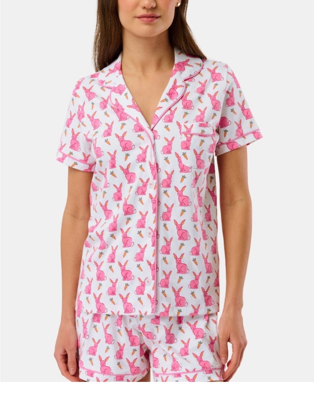 Roller Rabbit Pink Romy The Rabbit polo Pajama Set - Picture 1 of 4
